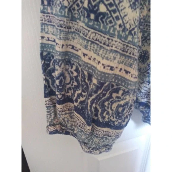 Chaps Long Sleeve Blue Boho Relaxed Blouse - Women's Size L - Picture 10 of 15